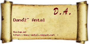 Danó Antal névjegykártya